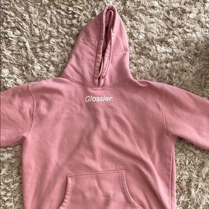 USED Large Glossier pink sweater.